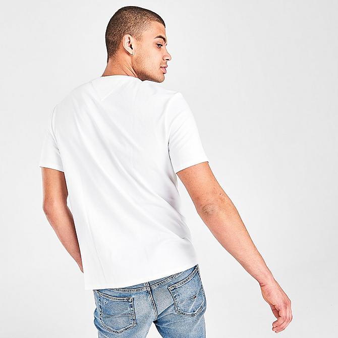 On Model 5 view of Men's Tommy Jeans Classic Flag T-Shirt in Bright White Click to zoom