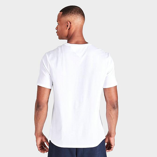 Back Right view of Men's Tommy Jeans Steel Graphic Print Short-Sleeve T-Shirt in White Click to zoom