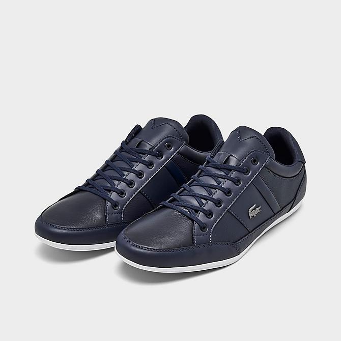 Three Quarter view of Men's Lacoste Chaymon BL 1 Casual Shoes in Navy/White Click to zoom