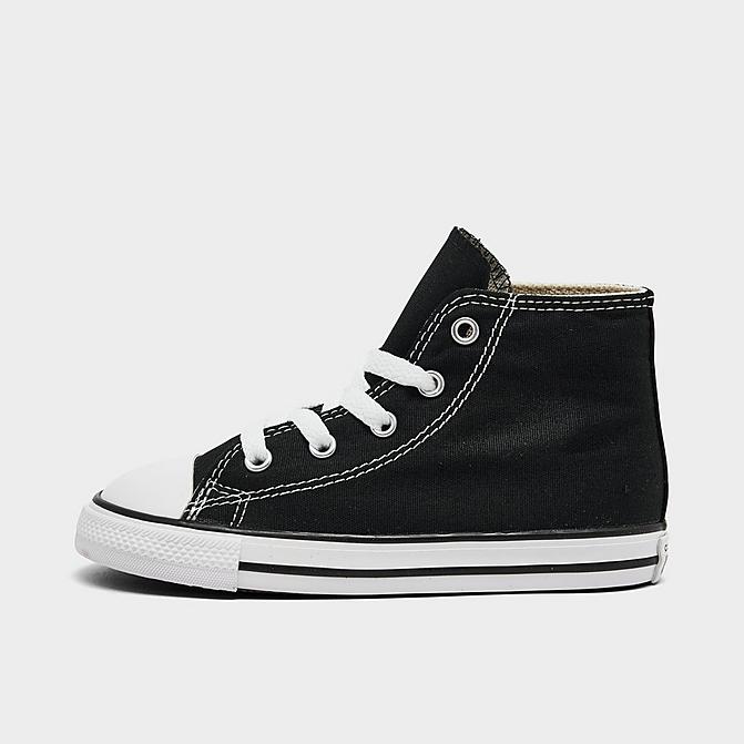 Right view of Kids' Toddler Converse Chuck Taylor Hi Casual Shoes in Black Click to zoom
