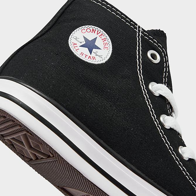 Front view of Kids' Toddler Converse Chuck Taylor Hi Casual Shoes in Black Click to zoom