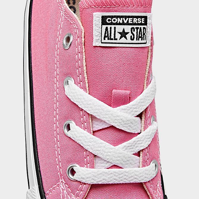 Front view of Girls' Toddler Converse Chuck Taylor Low Top Casual Shoes in Pink Click to zoom