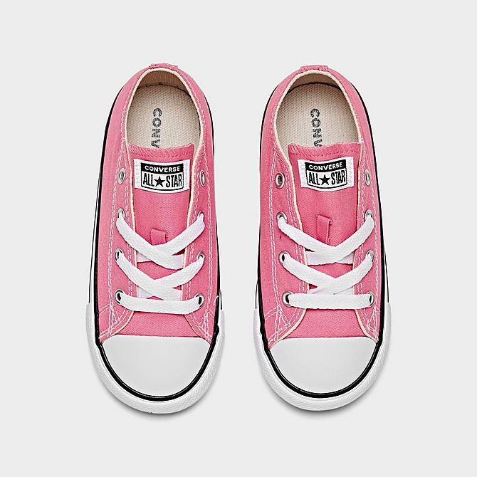 Back view of Girls' Toddler Converse Chuck Taylor Low Top Casual Shoes in Pink Click to zoom