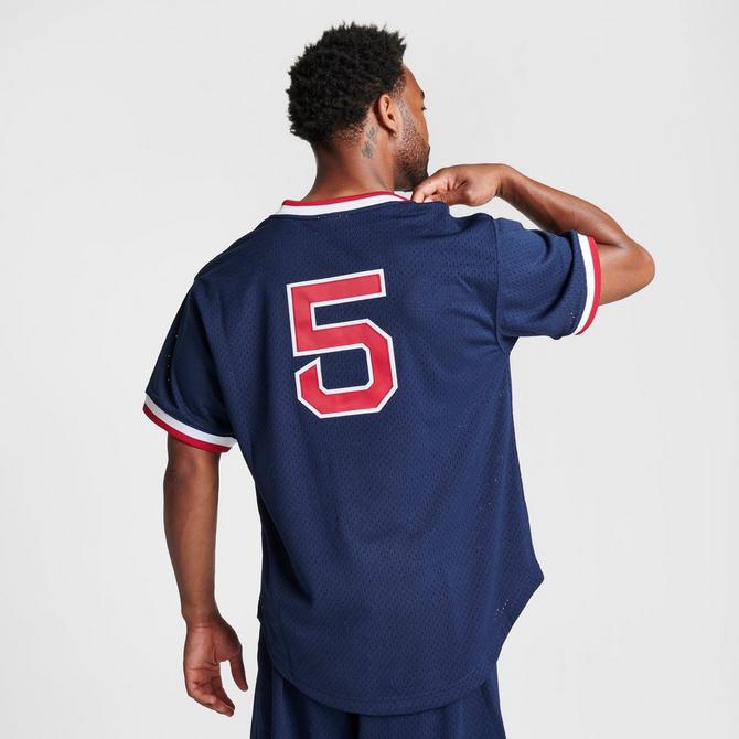 Men's Mitchell & Ness Nomar Garciaparra Red Boston Sox Cooperstown Collection Mesh Batting Practice Button-Up Jersey Size: Small