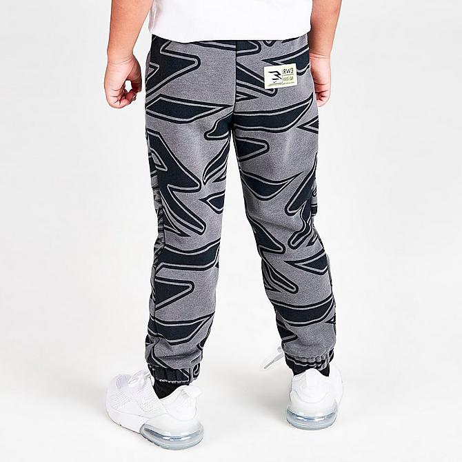 Back Right view of Boys' Toddler Nike RW3 Signature Jogger Pants in Iron Grey/Volt Click to zoom