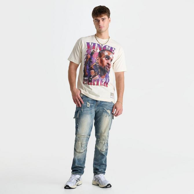 [angle] view of Men's Mitchell & Ness Vince Carter NBA Legends Collage Graphic T-Shirt in Vintage White Click to zoom