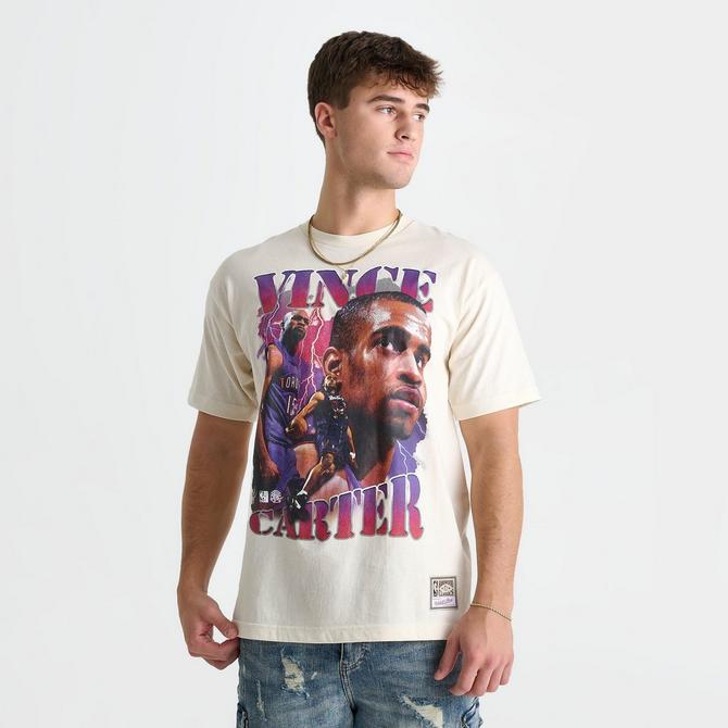 [angle] view of Men's Mitchell & Ness Vince Carter NBA Legends Collage Graphic T-Shirt in Vintage White Click to zoom