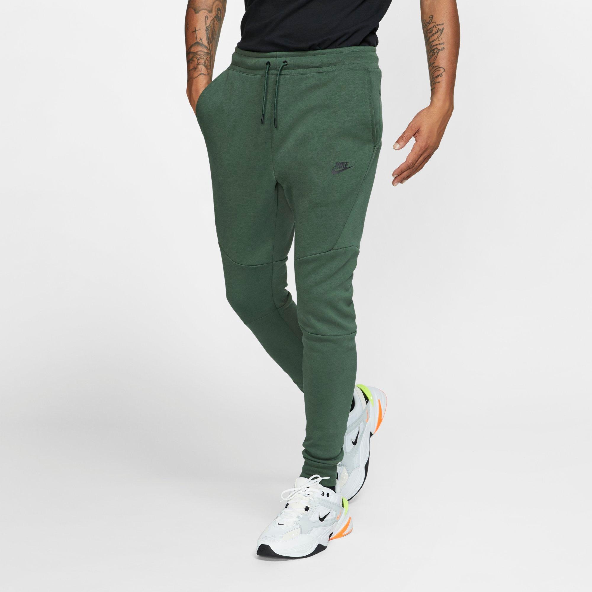 nike tech fleece green black