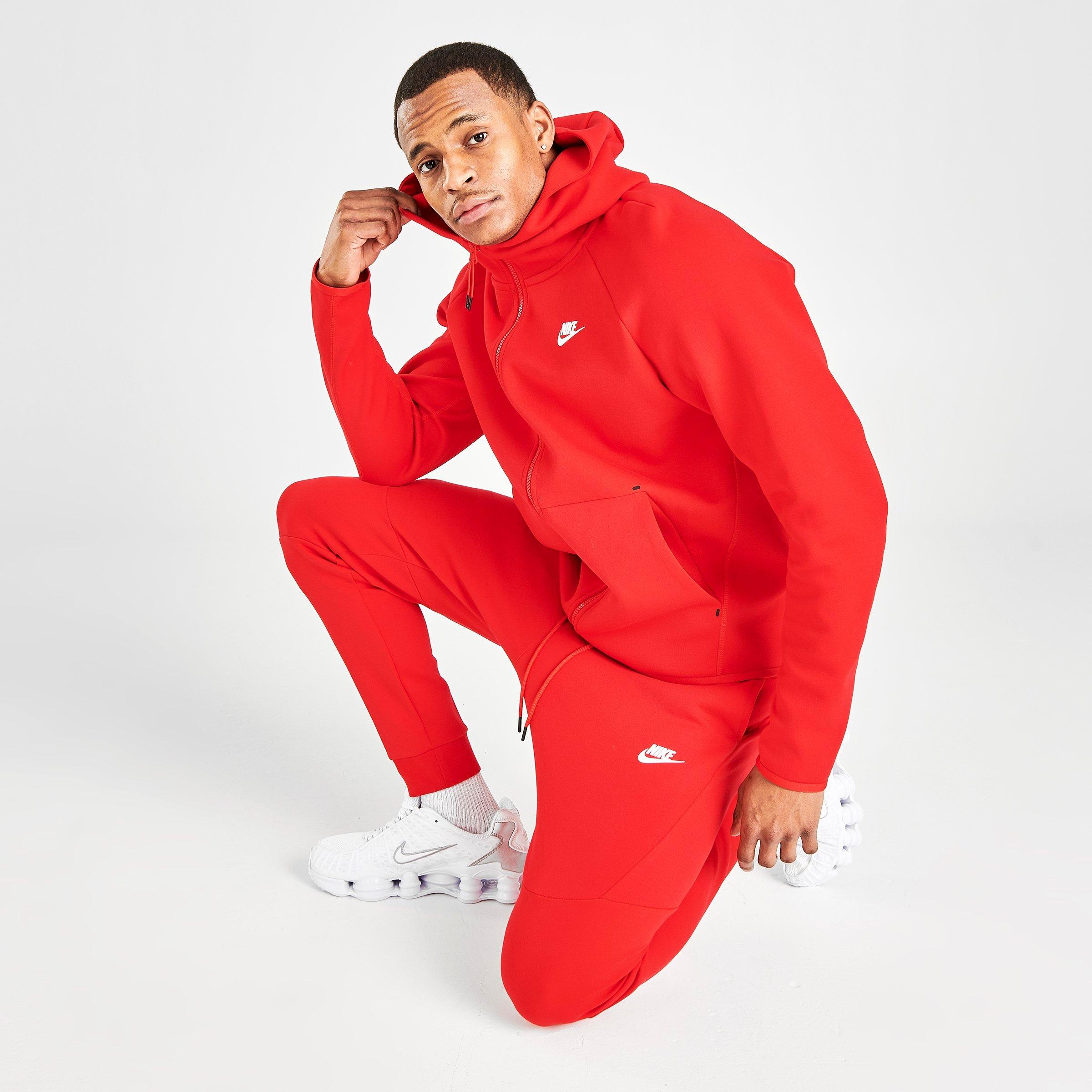 red nike fleece pants