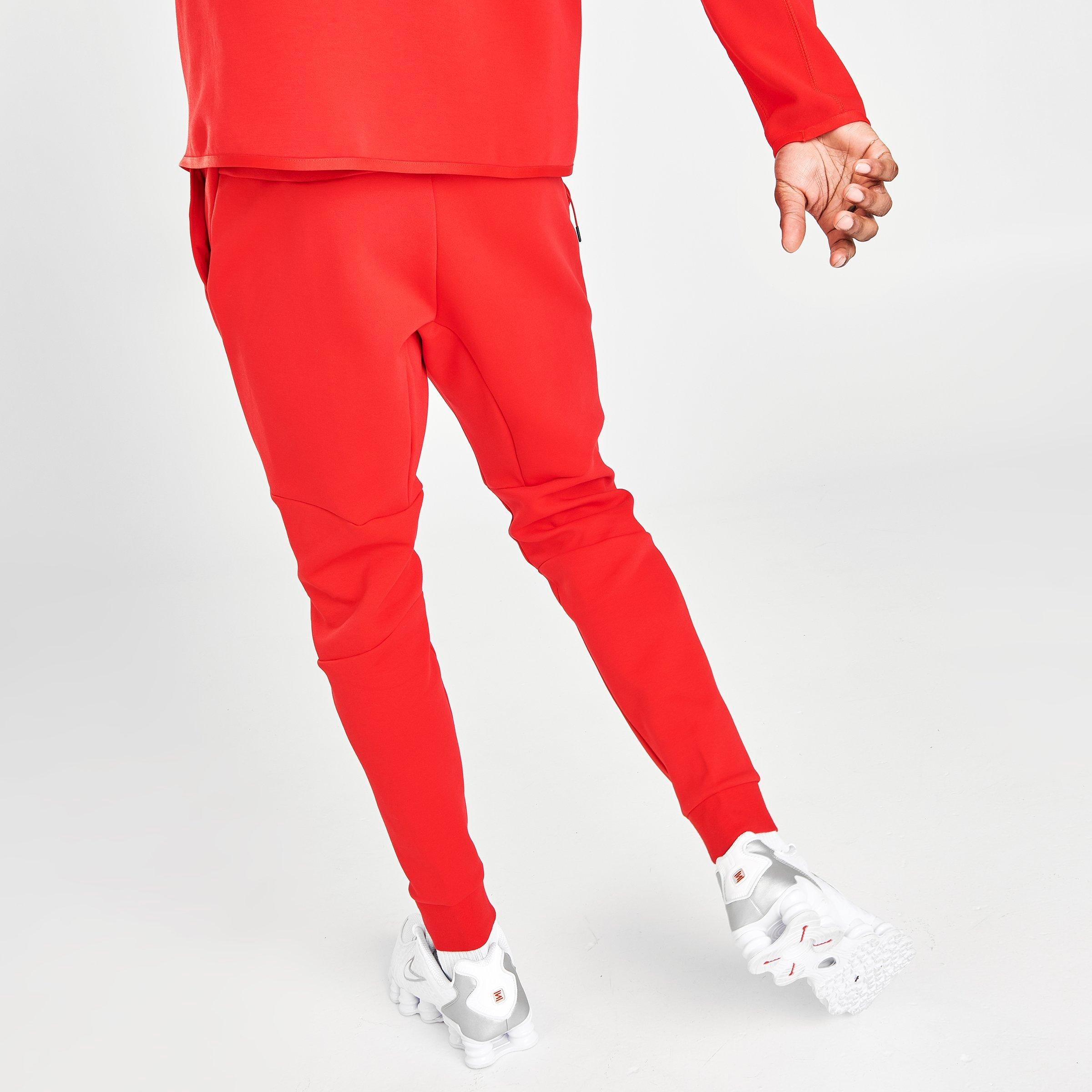 red nike fleece joggers