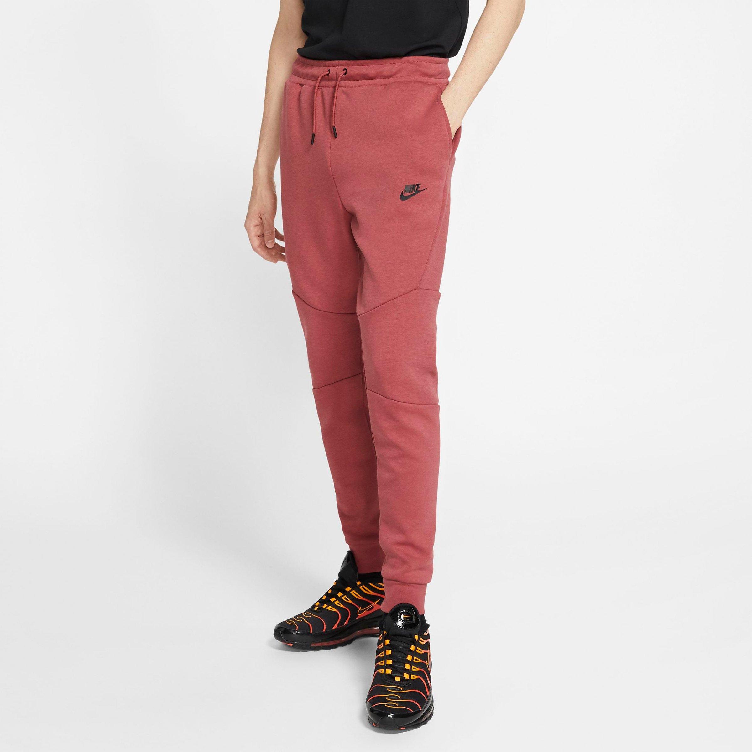 red tech fleece pants