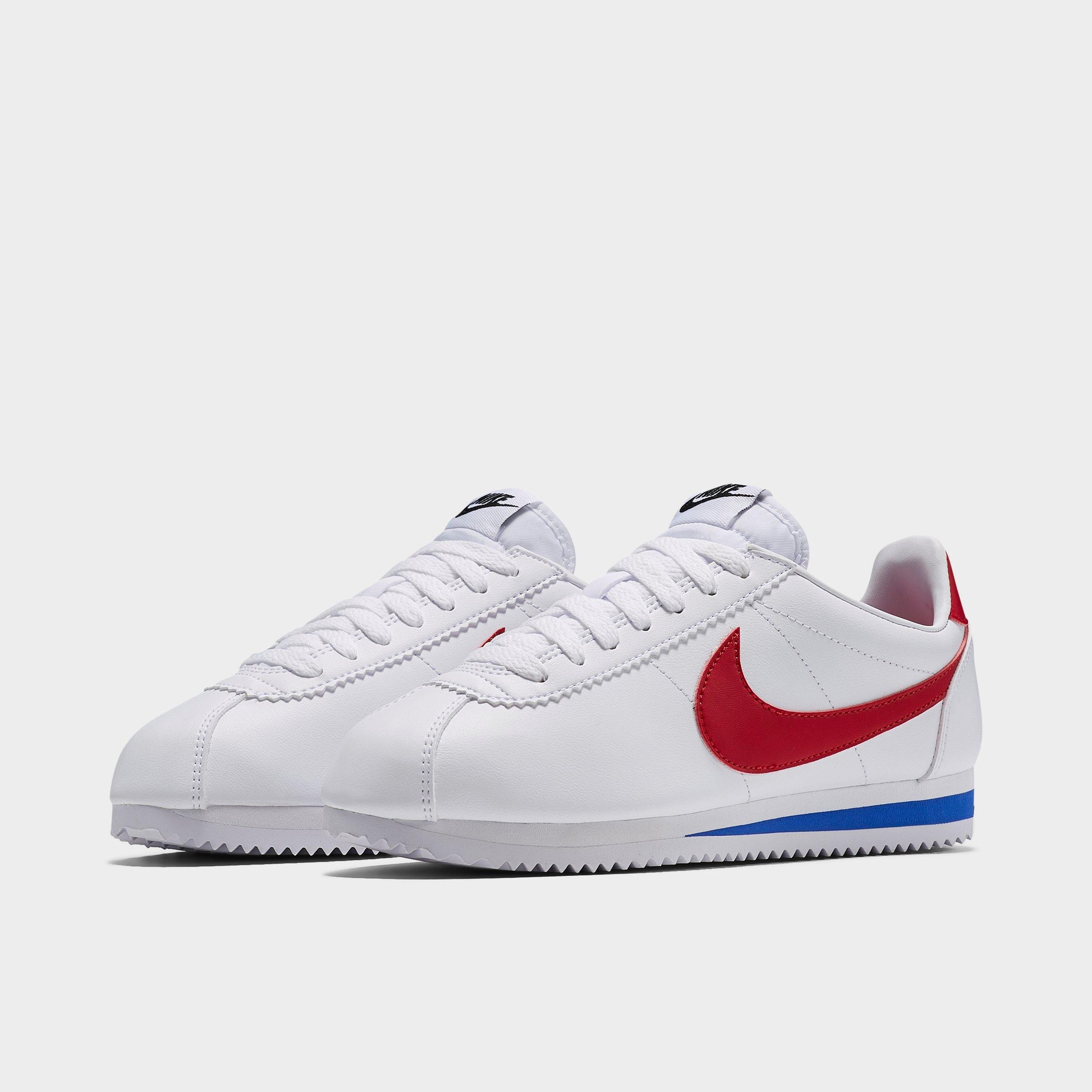 white nikes with red swoosh womens
