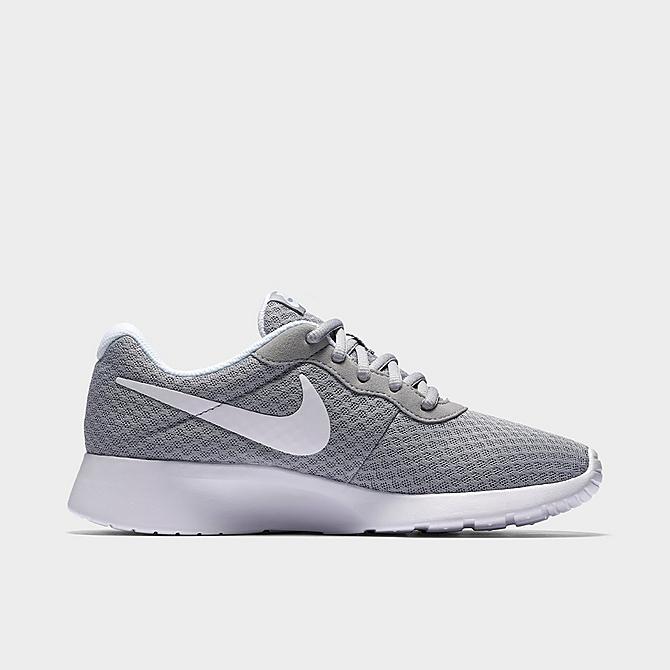 Front view of Women's Nike Tanjun Casual Shoes in Wolf Grey/White Click to zoom