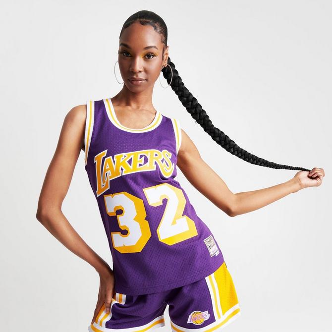 Women's Mitchell & Ness Black/White Los Angeles Lakers Hardwood