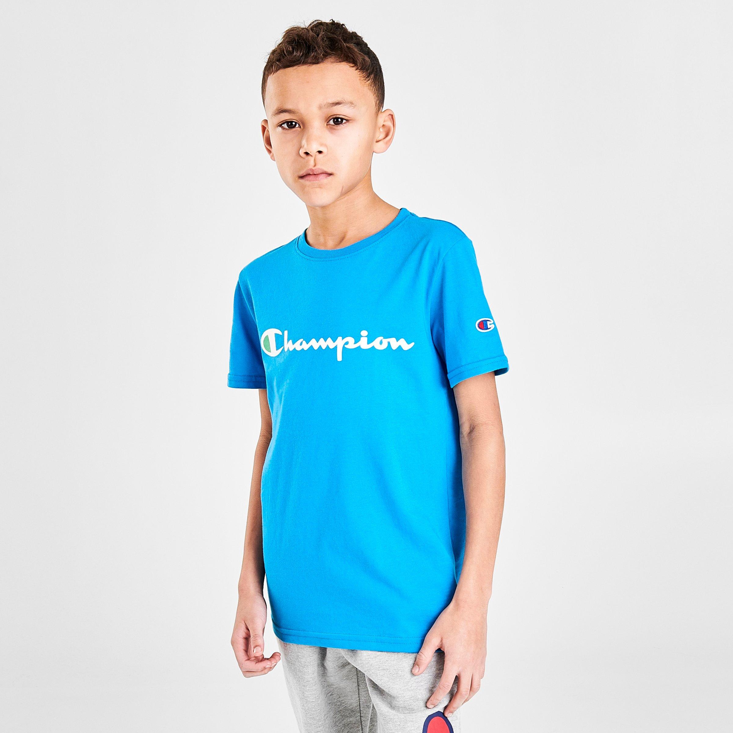 champion t shirt kids blue