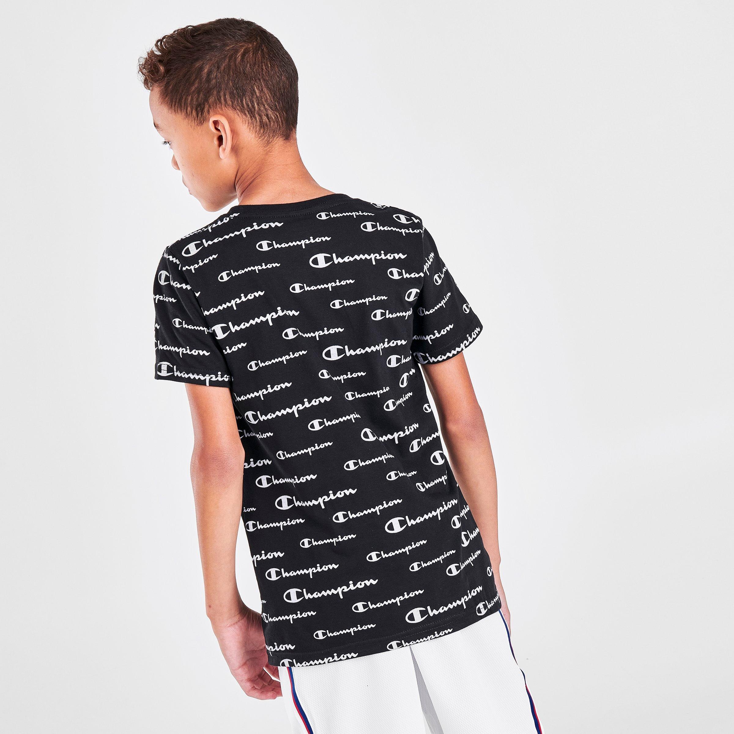 champion shirt black and white