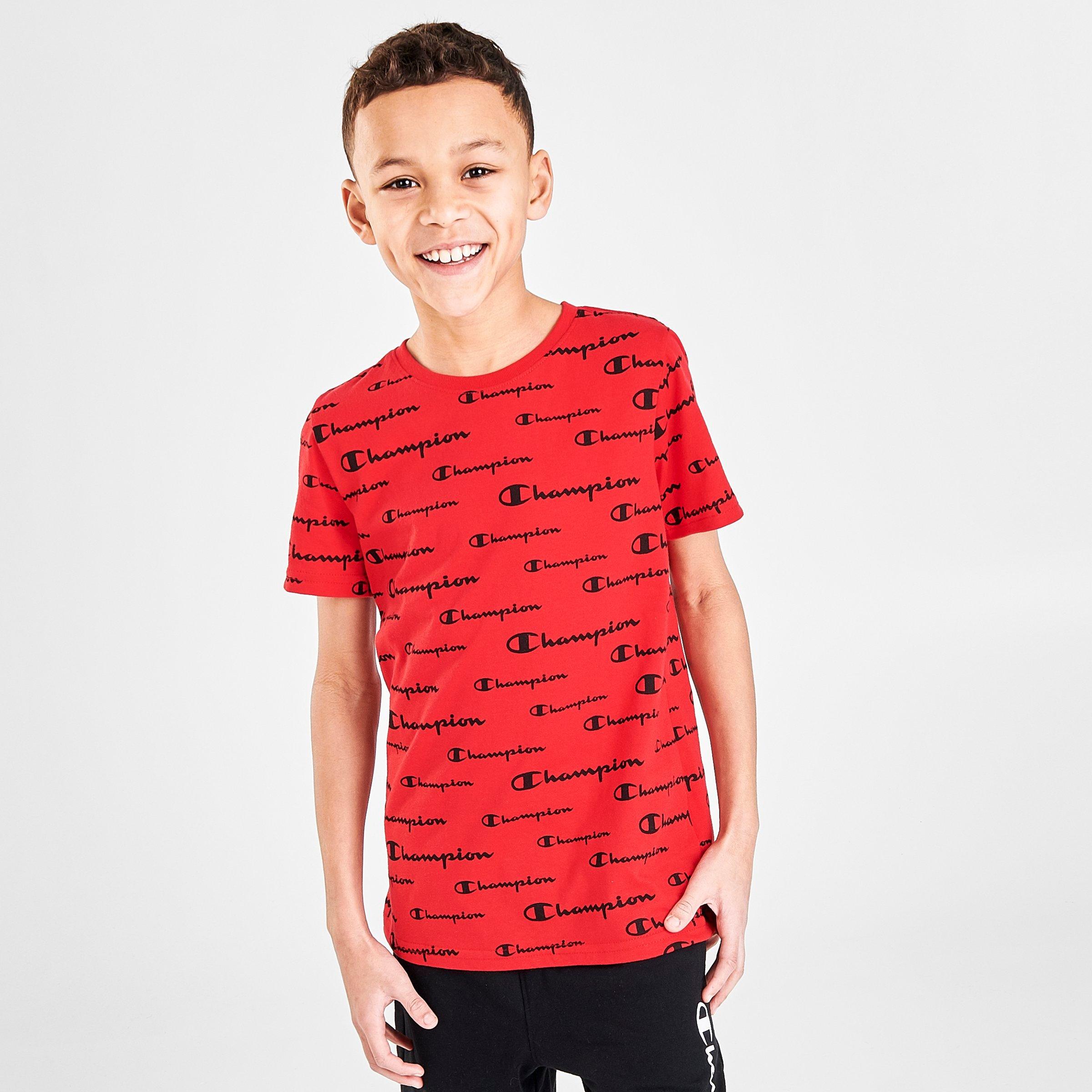 boys red champion shirt