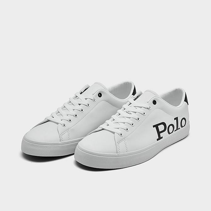 Three Quarter view of Men's Polo Ralph Lauren Longwood Casual Shoes in White/Black Polo Click to zoom