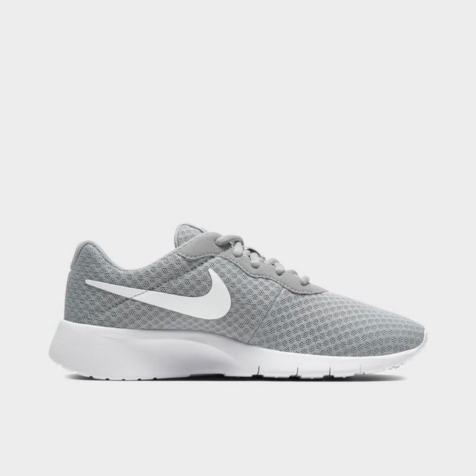 Front view of Boys' Big Kids' Nike Tanjun Casual Shoes in Wolf Grey/White/White Click to zoom