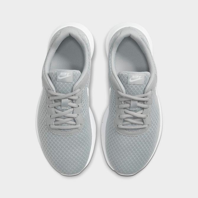 Back view of Boys' Big Kids' Nike Tanjun Casual Shoes in Wolf Grey/White/White Click to zoom