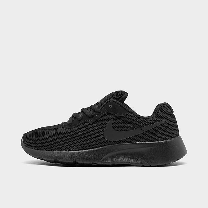 Right view of Boys' Little Kids' Nike Tanjun Casual Shoes in Black/Black Click to zoom