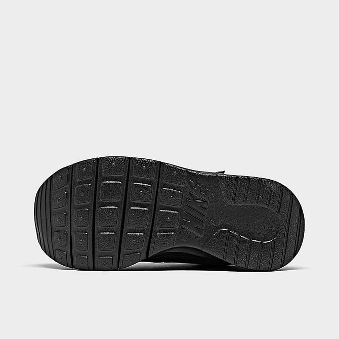 Bottom view of Boys' Toddler Nike Tanjun Casual Shoes in Black/Black Click to zoom