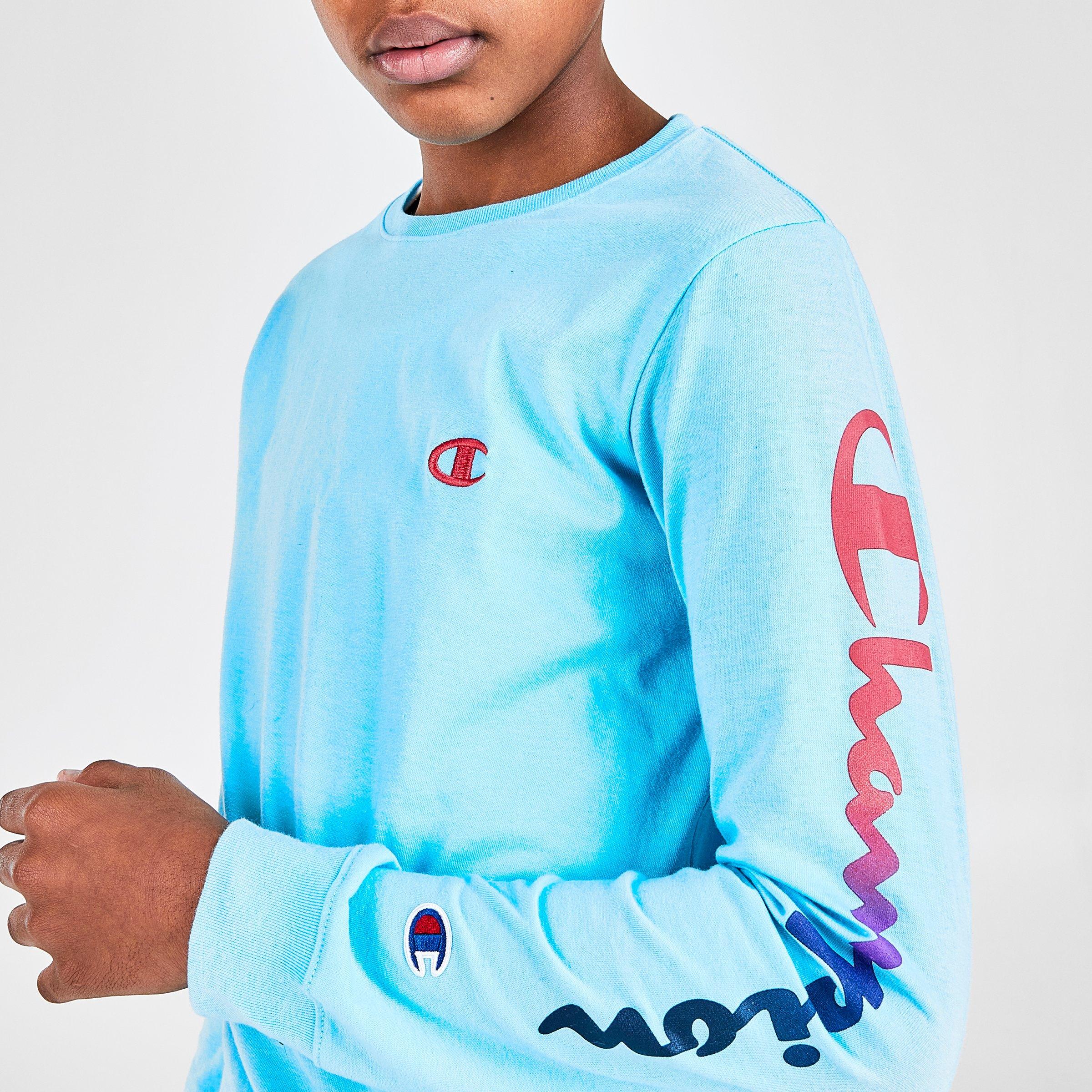 blue champion long sleeve shirt