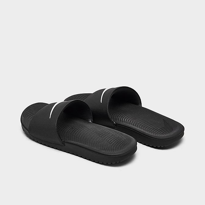 Left view of Little Kids' Nike Kawa Slide Sandals in Black/White Click to zoom