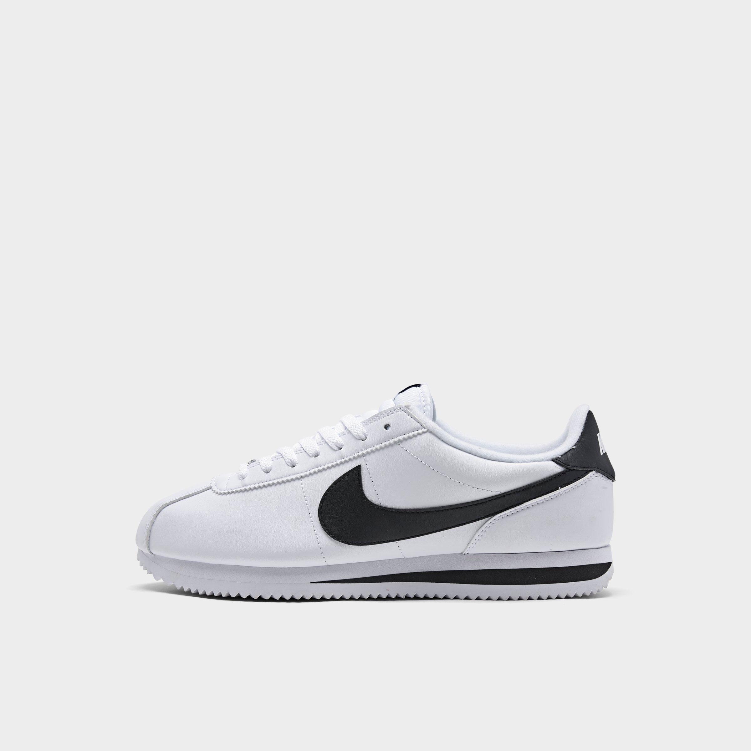 black and white leather nike cortez