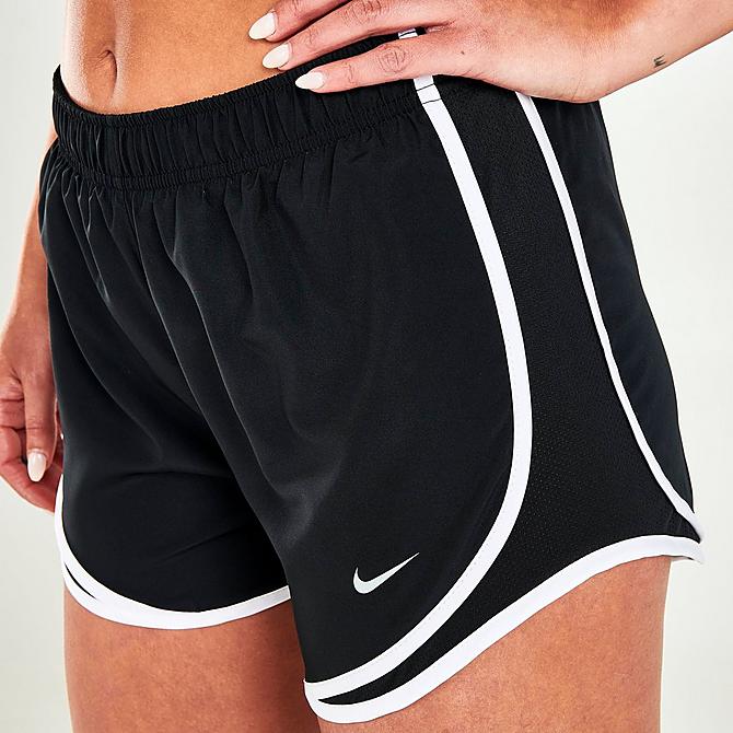 On Model 5 view of Women's Nike Tempo Running Shorts in Black/White Click to zoom