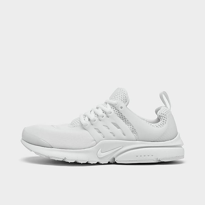 Right view of Boys' Big Kids' Nike Presto Casual Shoes in White/White/White Click to zoom