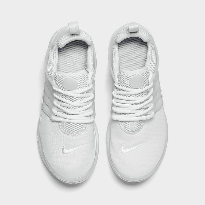 Back view of Boys' Big Kids' Nike Presto Casual Shoes in White/White/White Click to zoom