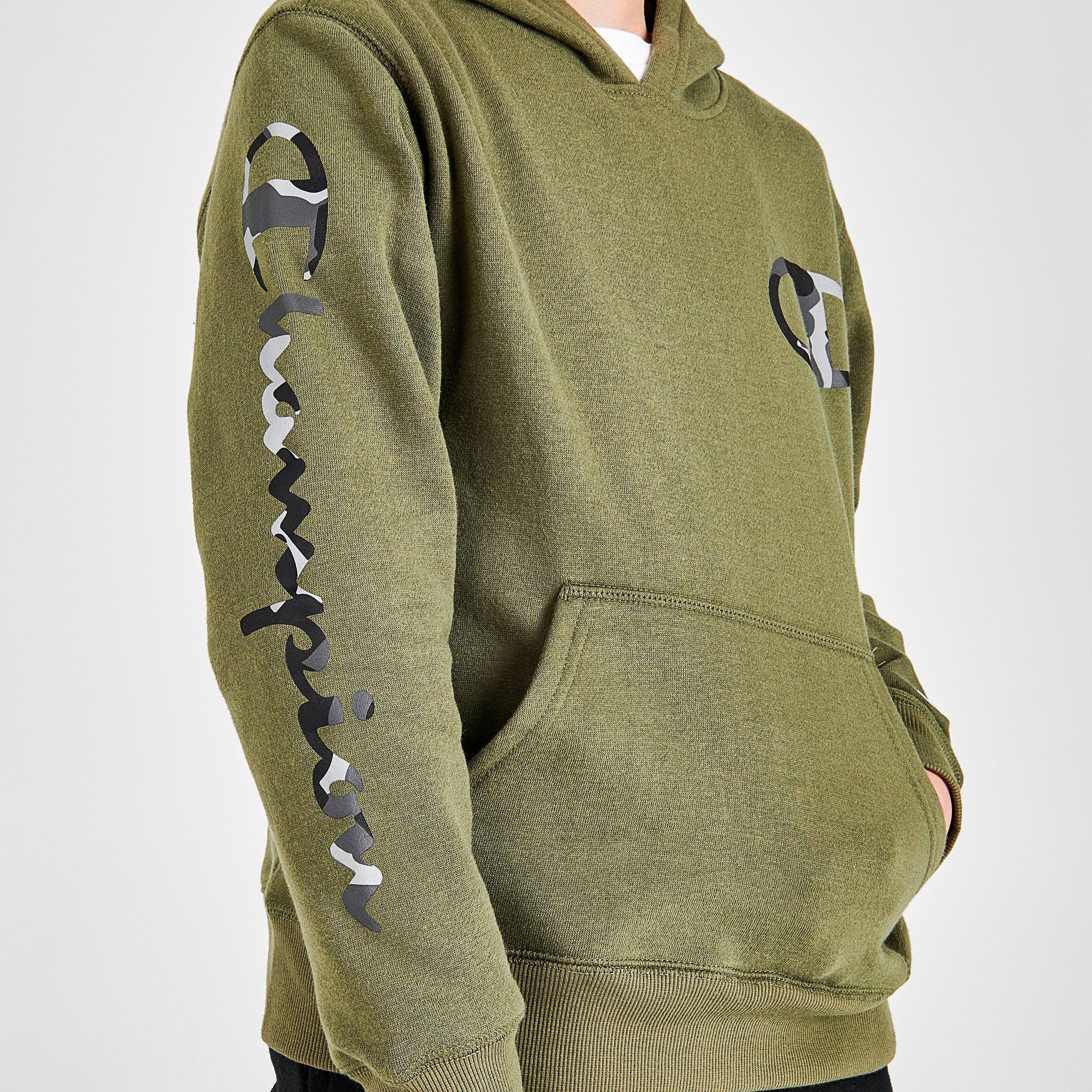 green camo champion hoodie