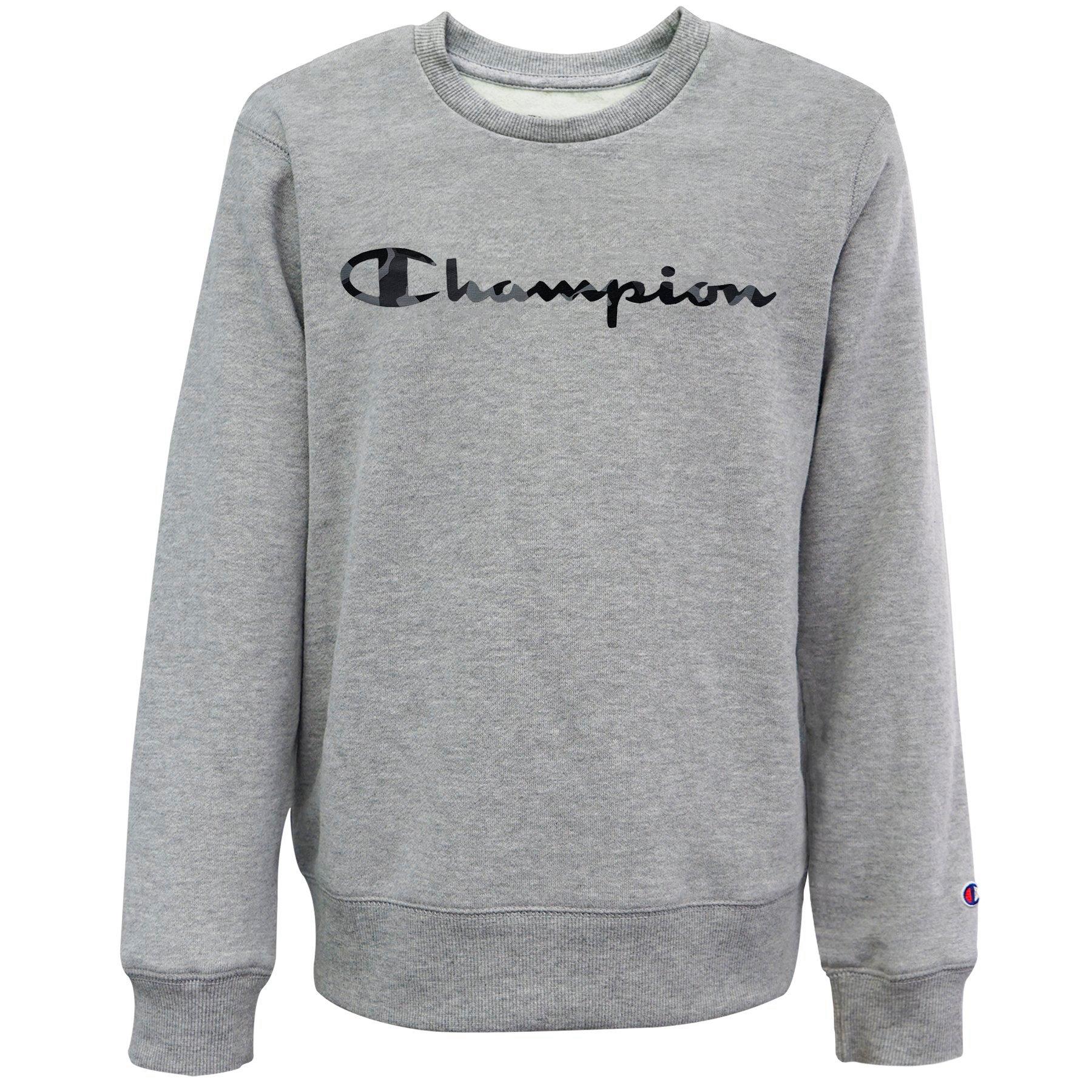 champion script logo black crew neck sweatshirt