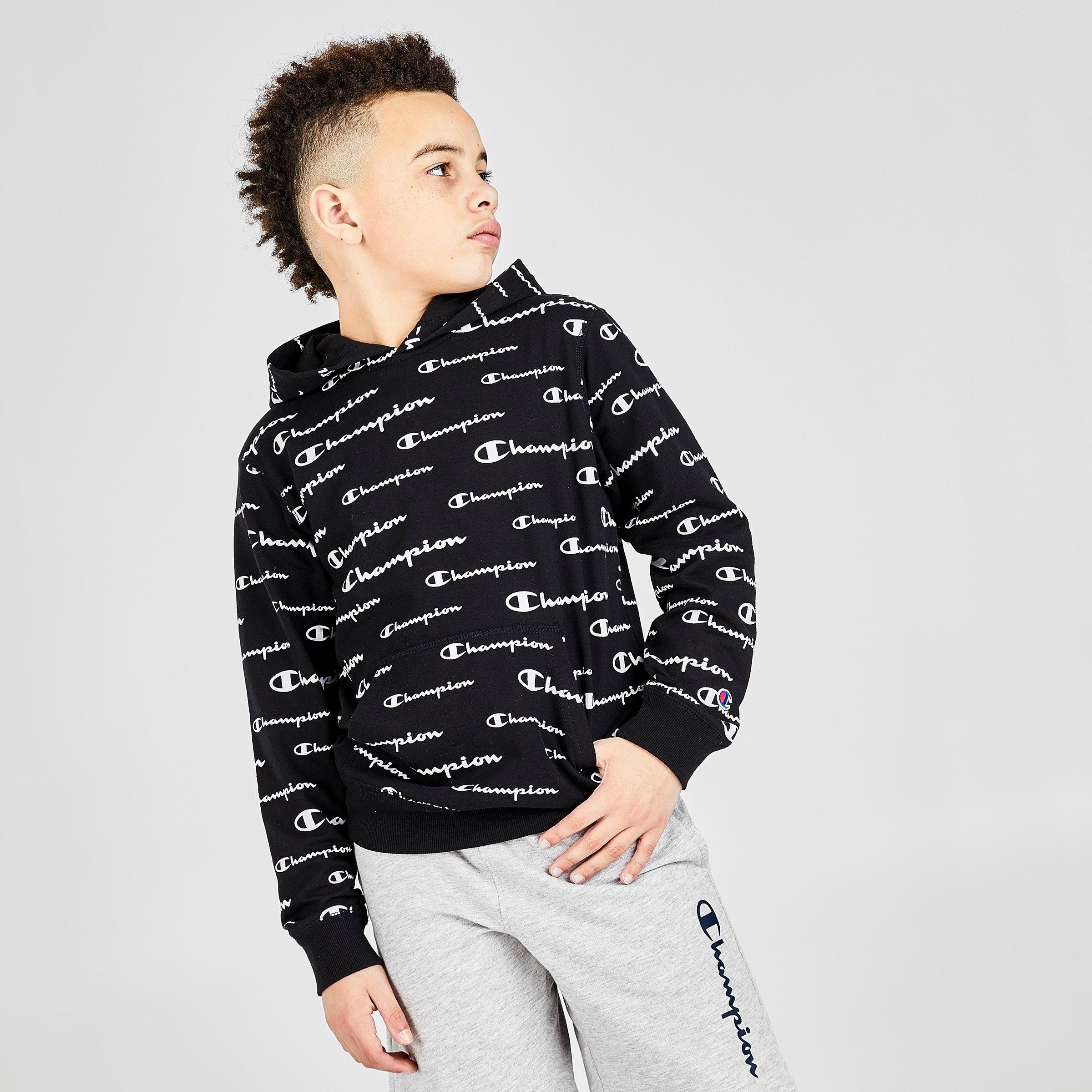 boys black champion hoodie