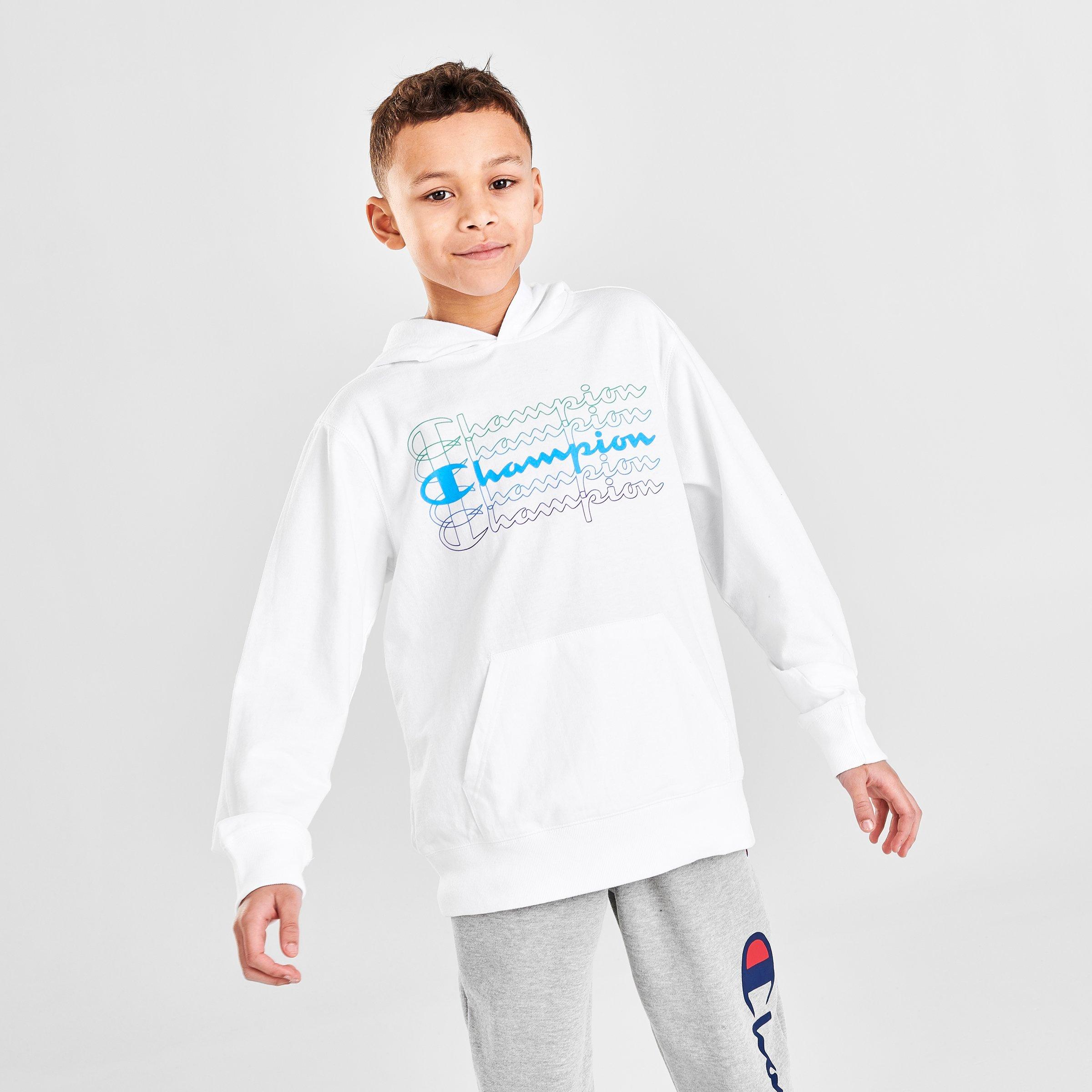 kids white champion hoodie