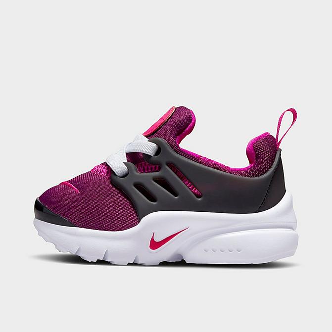 Right view of Girls' Toddler Nike Little Presto Stretch Lace Casual Shoes in Sangria/Pink Prime/Off Noir/White Click to zoom