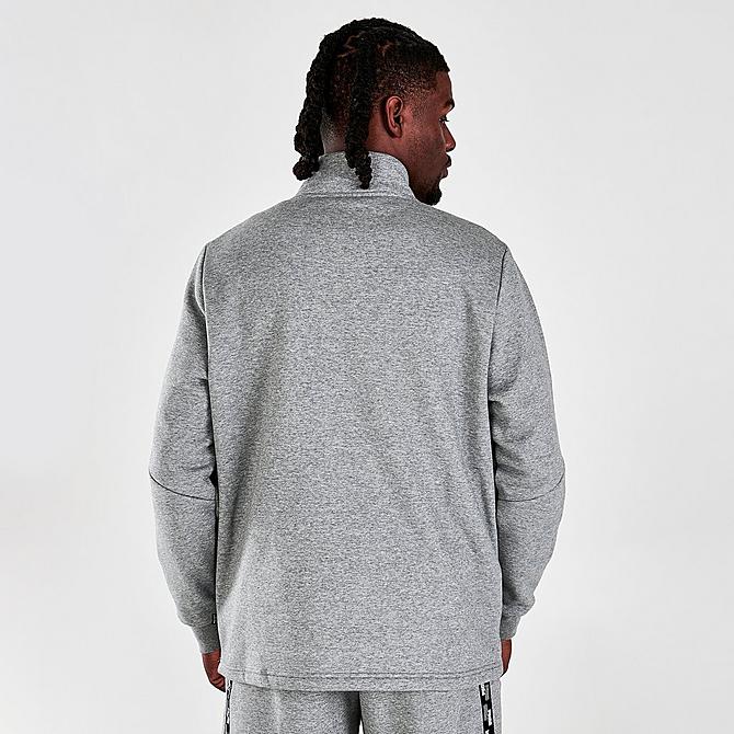 Back Right view of Men's Puma Power Half-Zip Sweatshirt in Medium Grey Heather Click to zoom