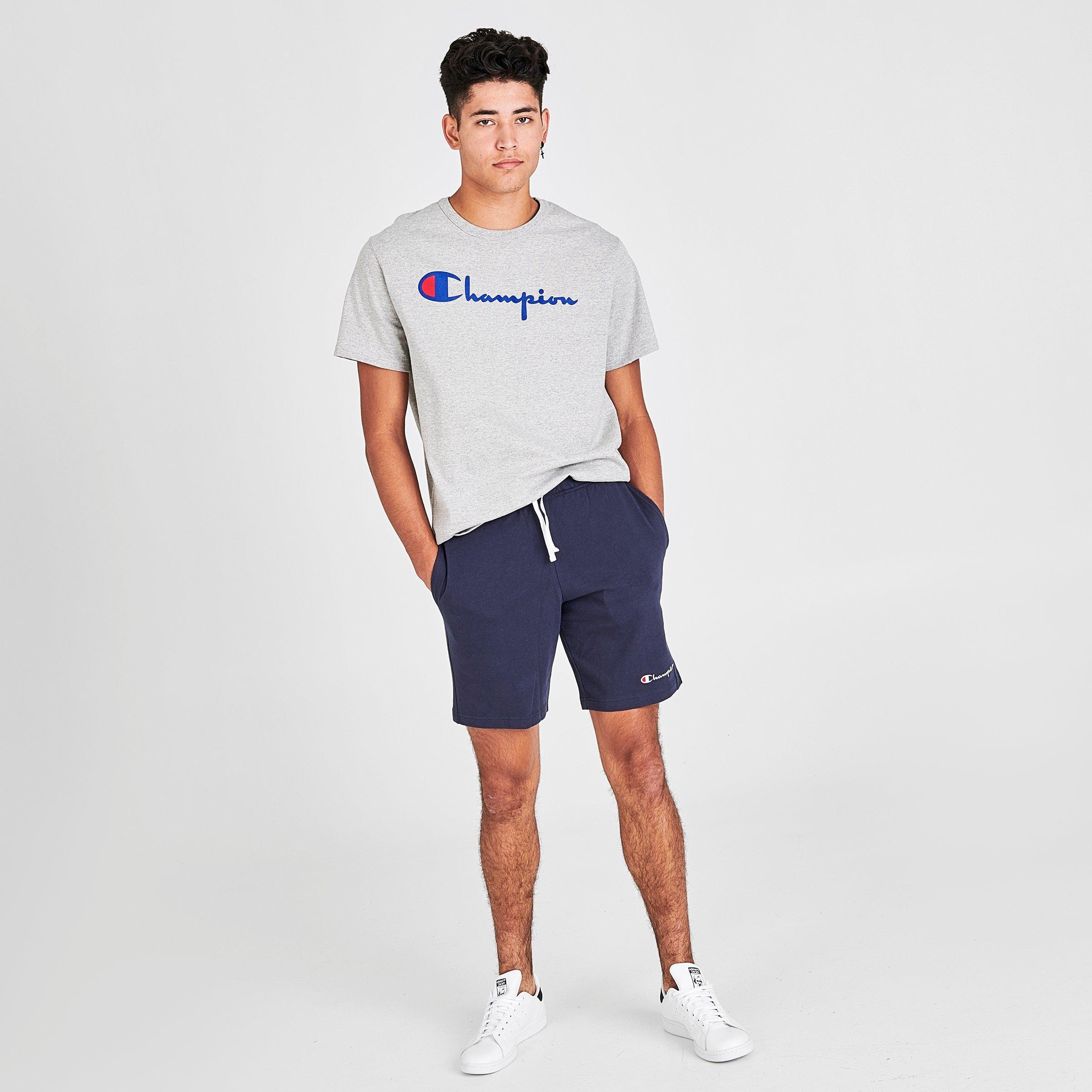 champion heavyweight jersey black sweat shorts