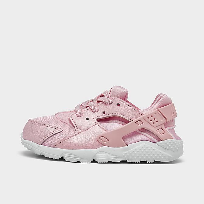 Right view of Girls' Toddler Nike Huarache Run SE Casual Shoes in Prism Pink/White Click to zoom
