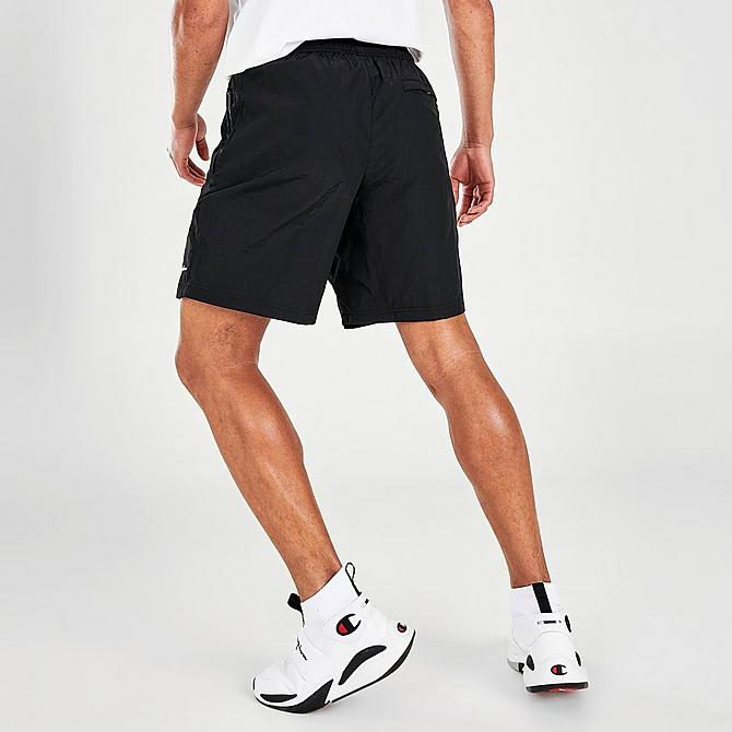 Back Right view of Men's Champion Nylon Warmup Shorts in Black Click to zoom