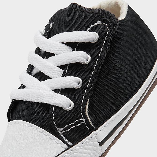 Front view of Boys' Infant Converse Chuck Taylor All Star Cribster Crib Booties in Black/White Click to zoom