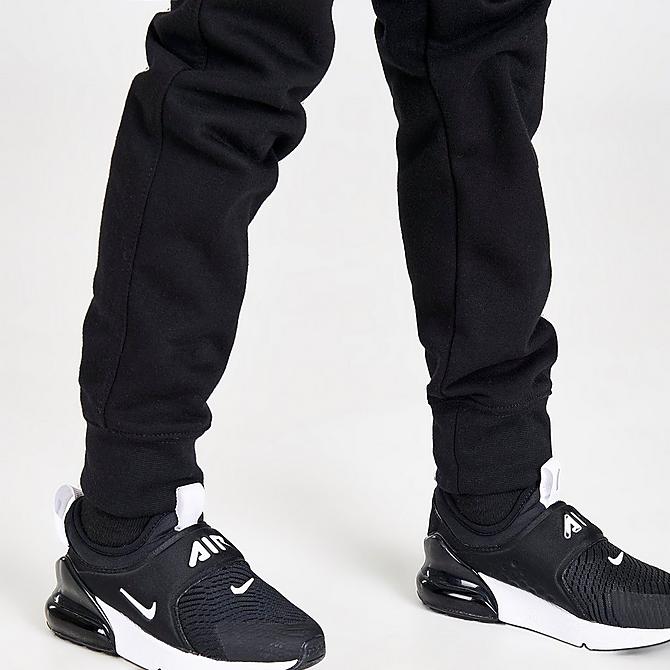 On Model 6 view of Boys' Little Kids' Nike Sportswear Club Fleece Jogger Pants in Black Click to zoom