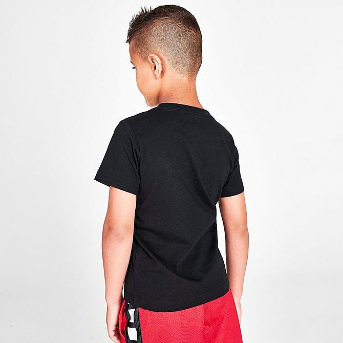 Back Right view of Little Kids' Nike Logo NYC T-Shirt in Black Click to zoom