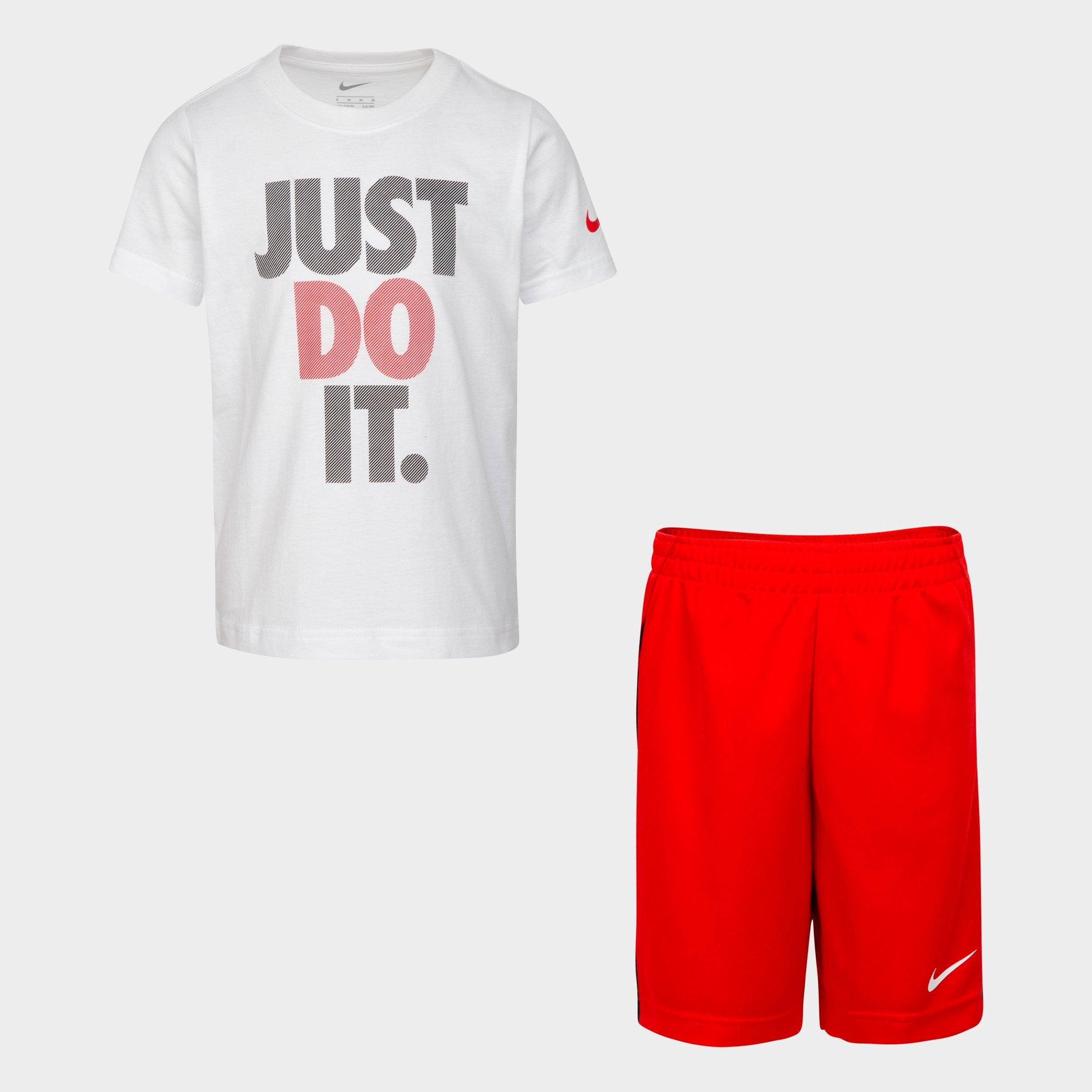 kids nike shorts set