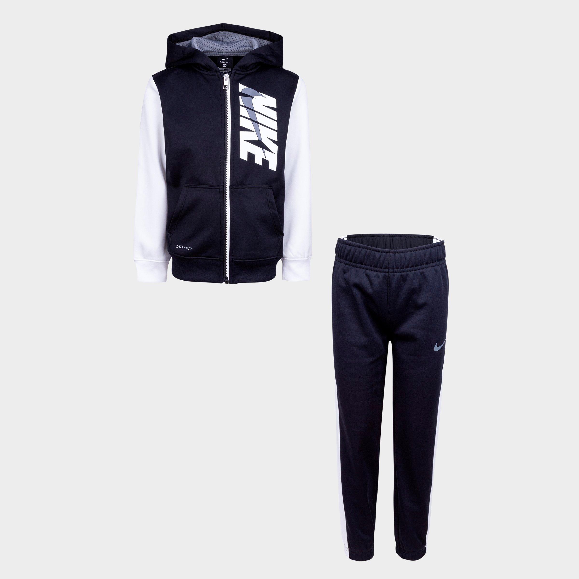 black and white nike jogger set