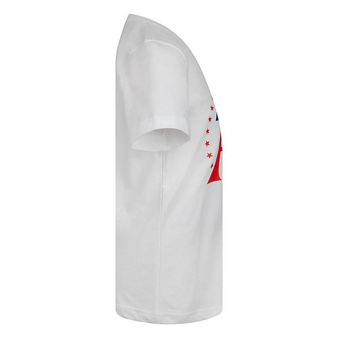 On Model 5 view of Little Kids' Nike NYC Liberty T-Shirt in White Click to zoom