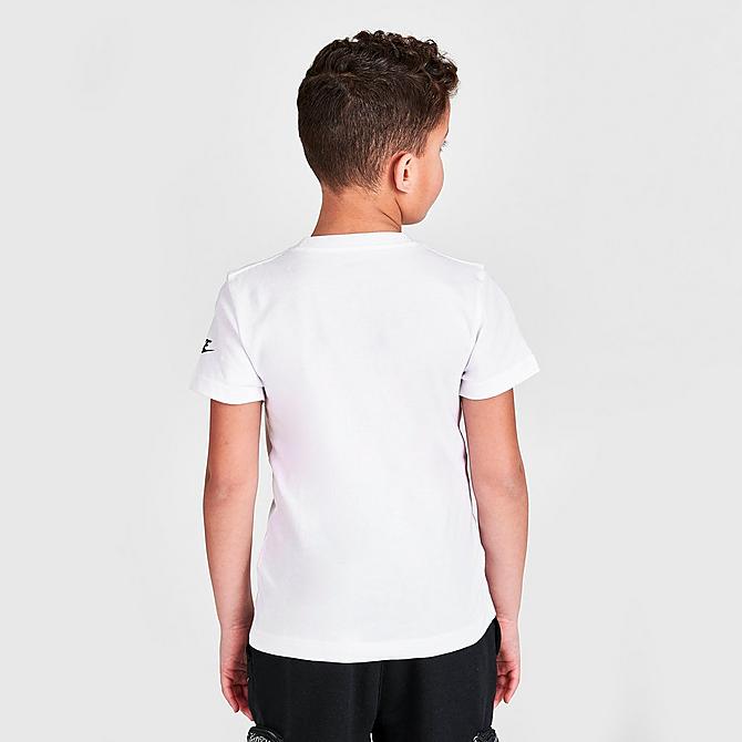 Back Right view of Boys' Little Kids' Nike Read Box Fill T-Shirt in White/Black/Red Click to zoom