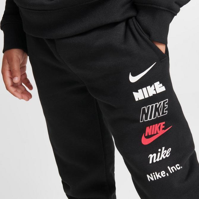 Nike NSW Fleece Pullover + Jogger Infant Toddler Set Black White