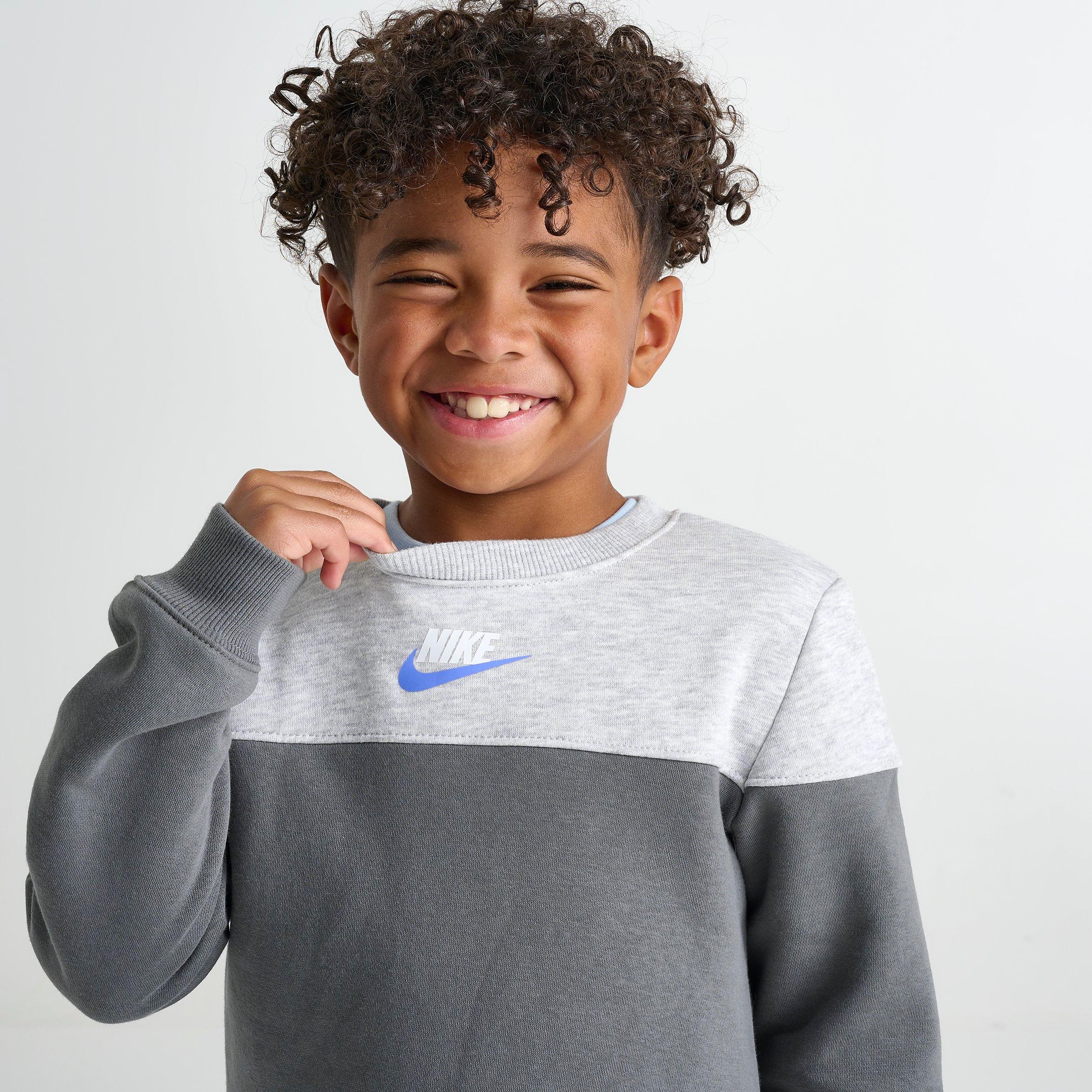 Little Kids' Nike Colorblock Futura Crewneck Sweatshirt and Jogger Pants Set